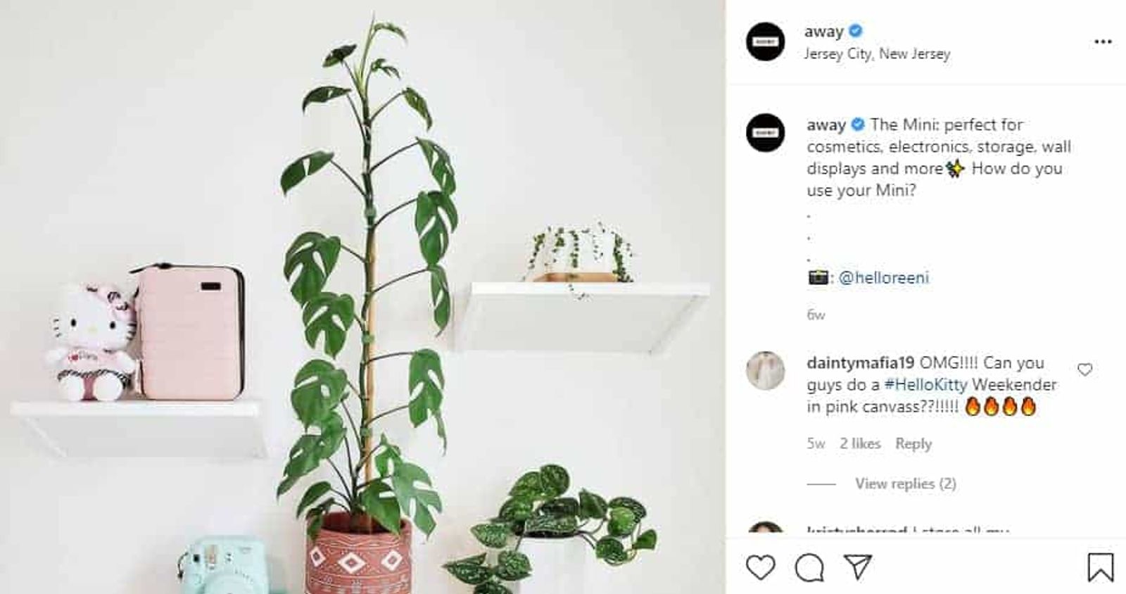 Instagram de Away