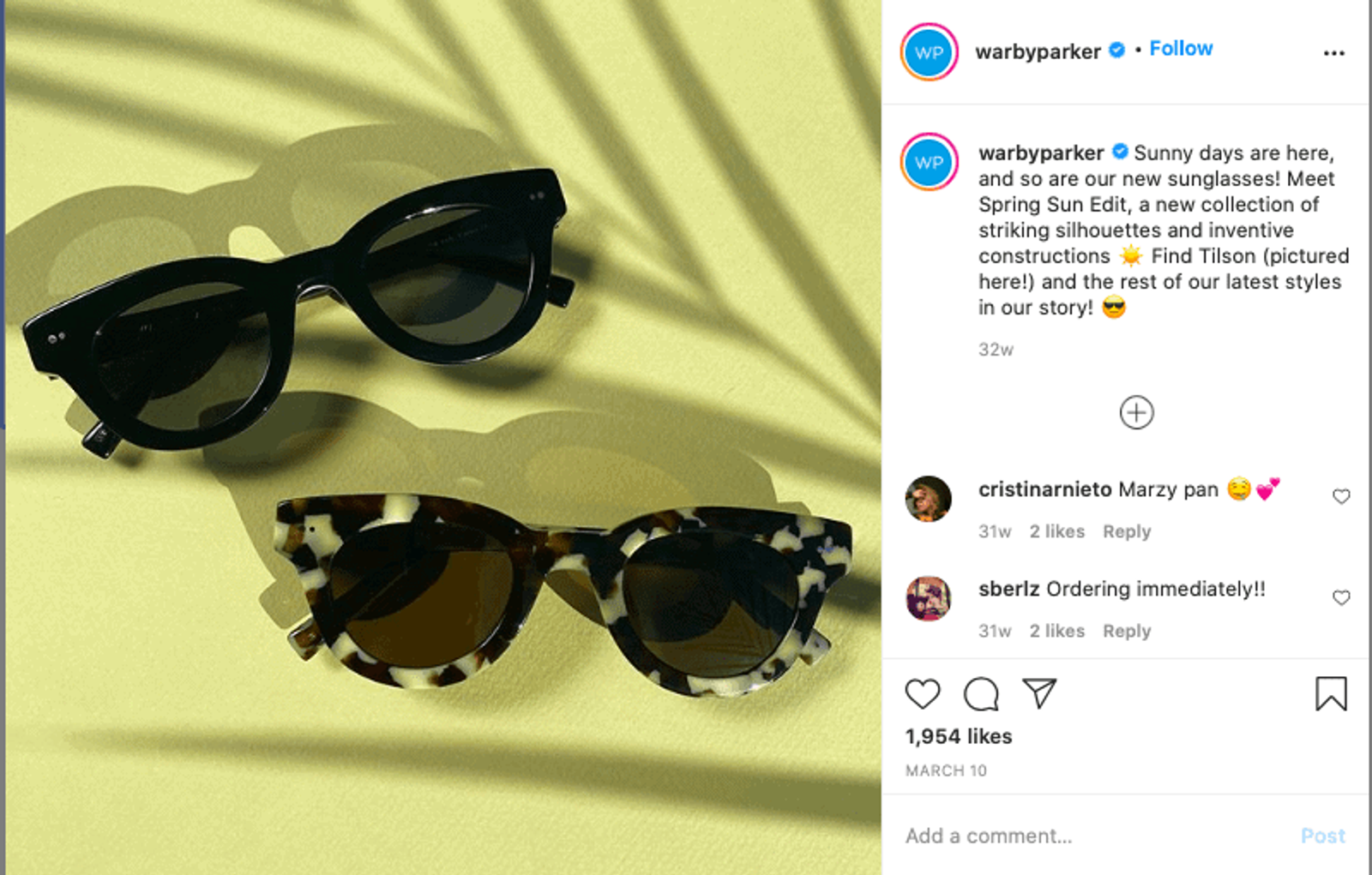 Etiquetado de productos en Instagram.