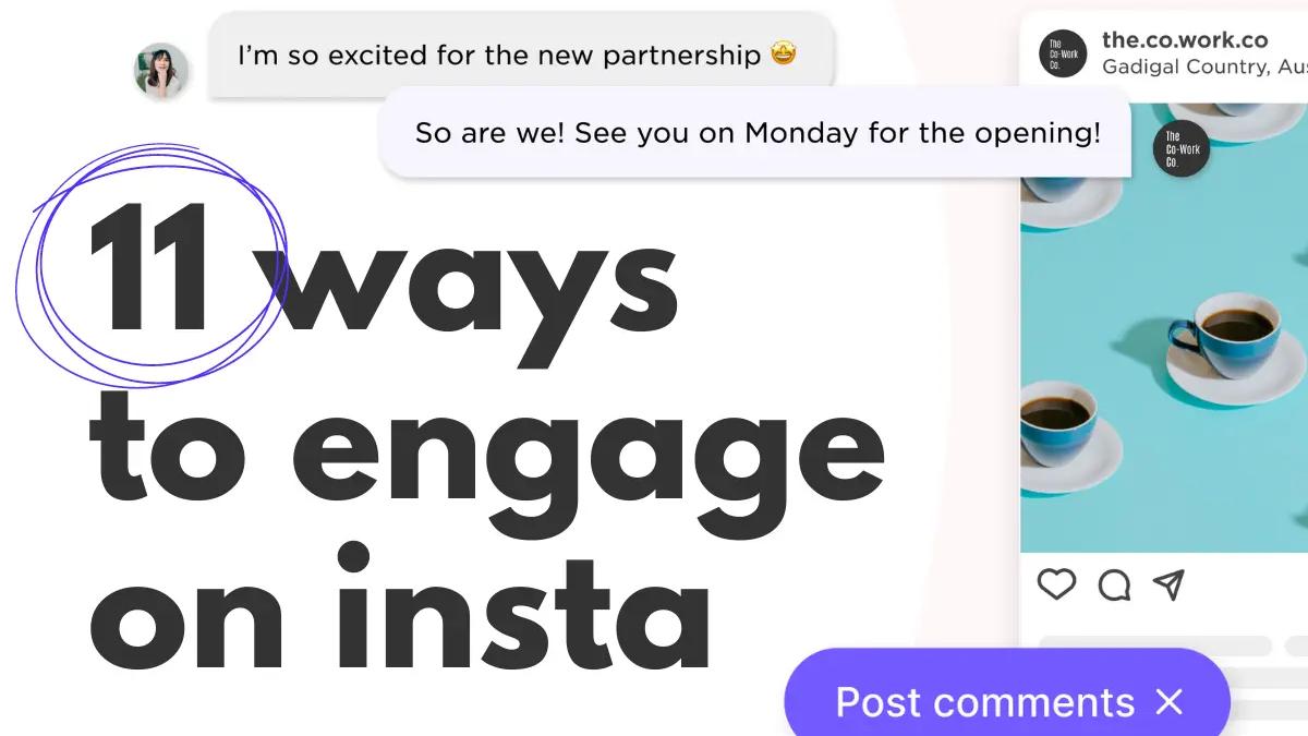 Instagram post of coffee cups with comment exchange and a post comments button shown