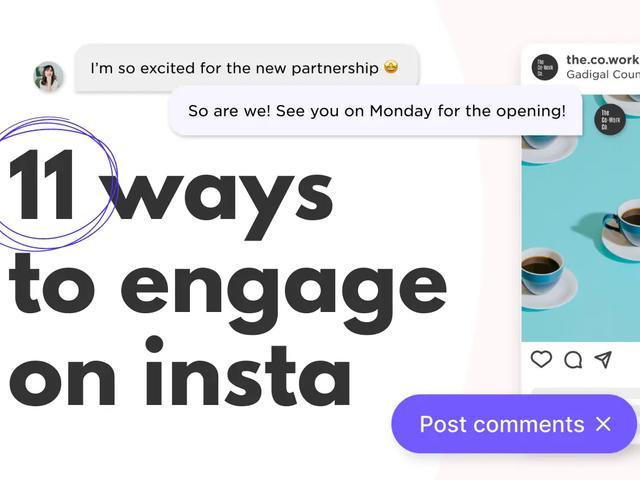Instagram post of coffee cups with comment exchange and a post comments button shown