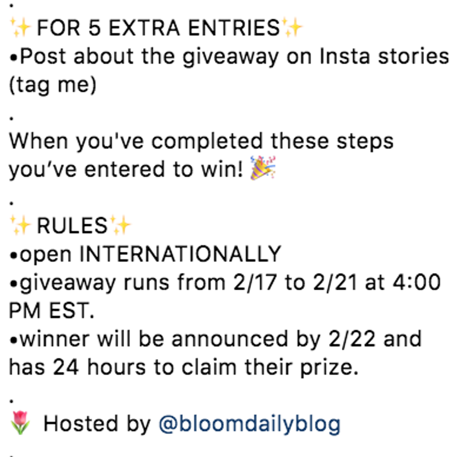 sorteo en bucle de Instagram