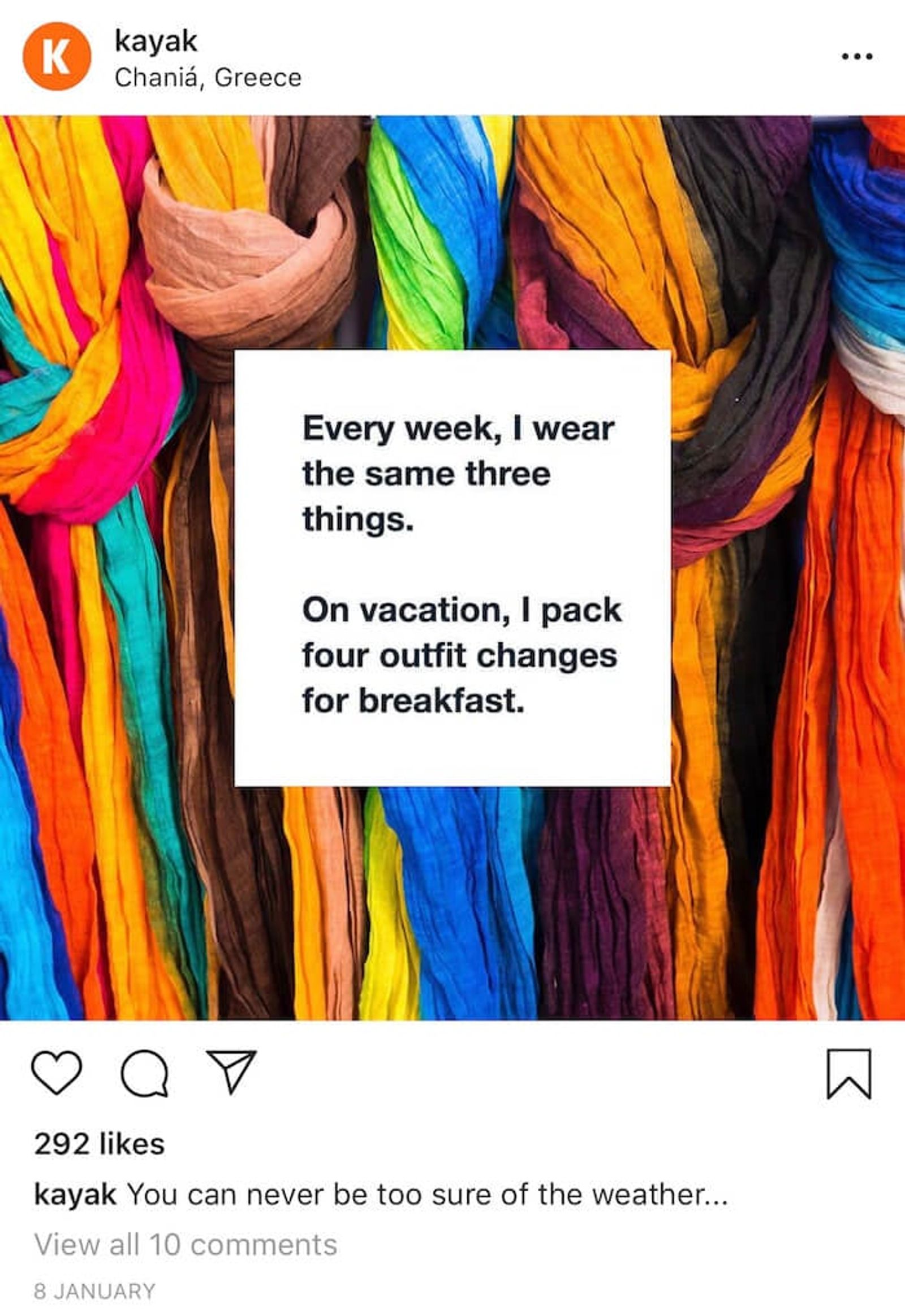 Marcas de Viajes en Instagram - Kayak - Sked Social 3