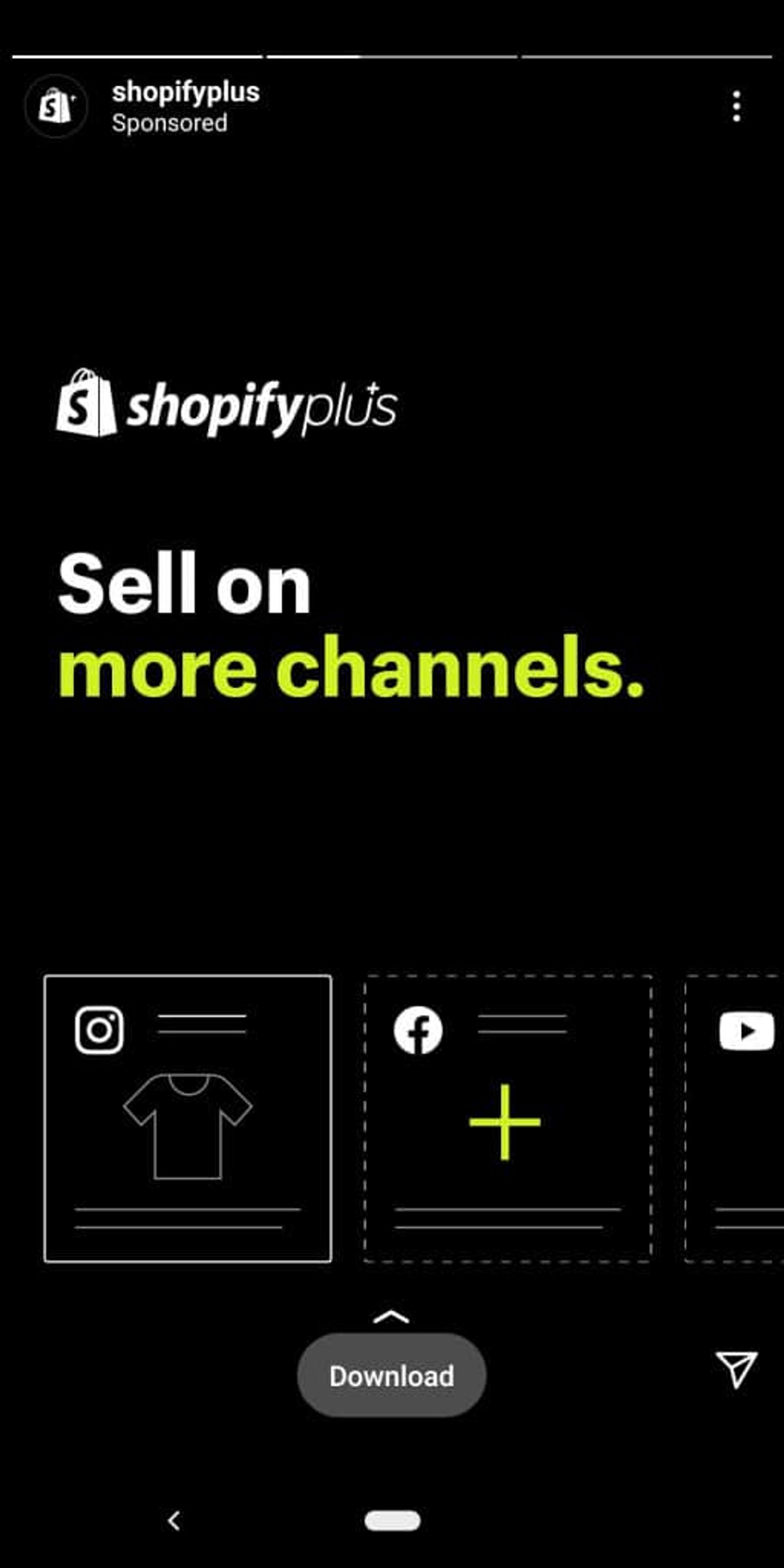 Historia de generación de leads con Shopify Swipe up