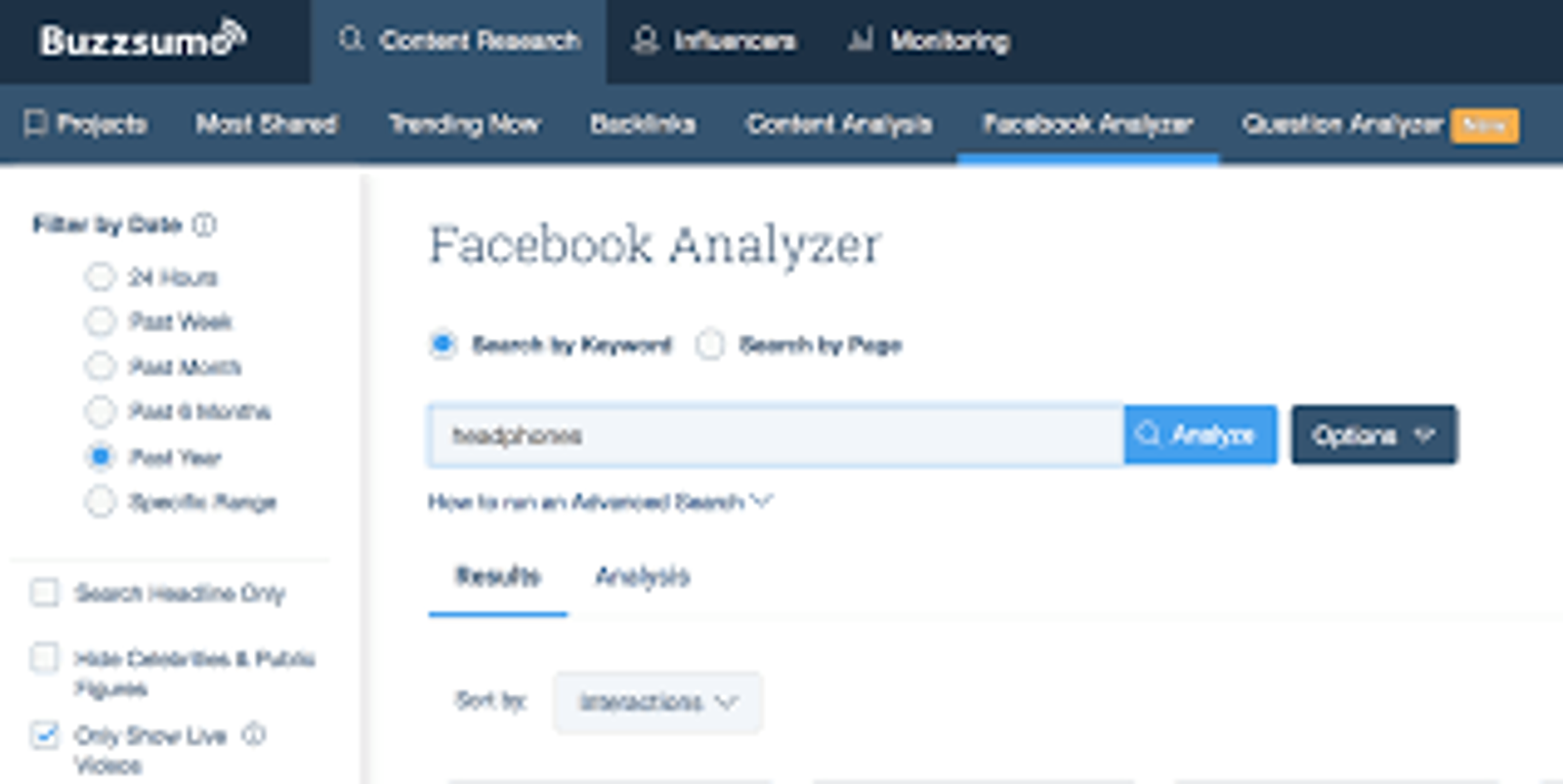 BuzzSumo - Nuestro Analizador de Facebook puede mostrarte si live... | Facebook