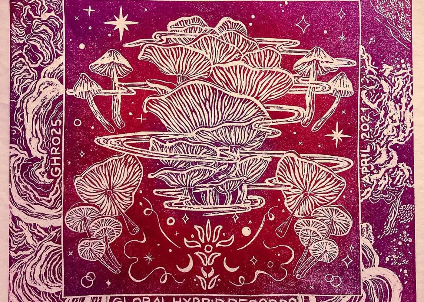 Fungi — diseño en xilografía - 1