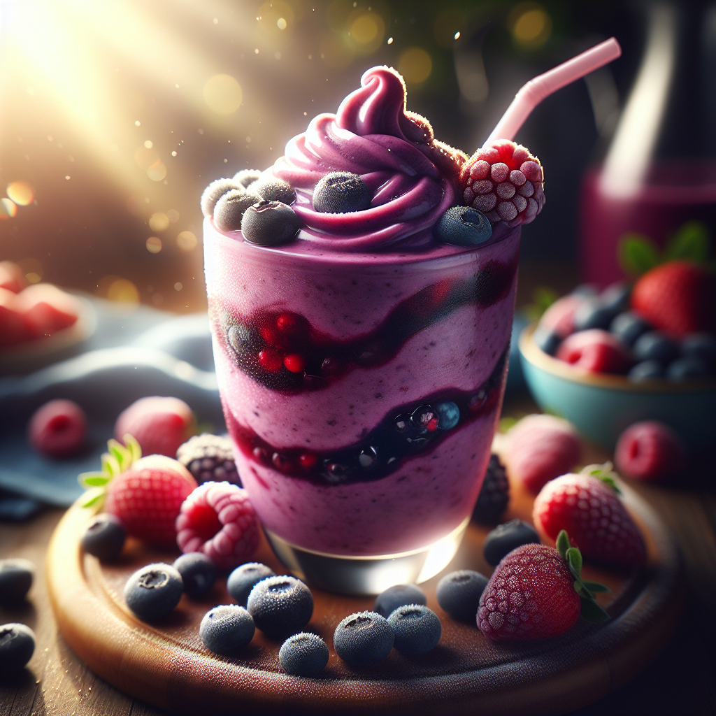 Triple-Berry Bliss Smoothie: A Radiant Mix of Nutritious Berries