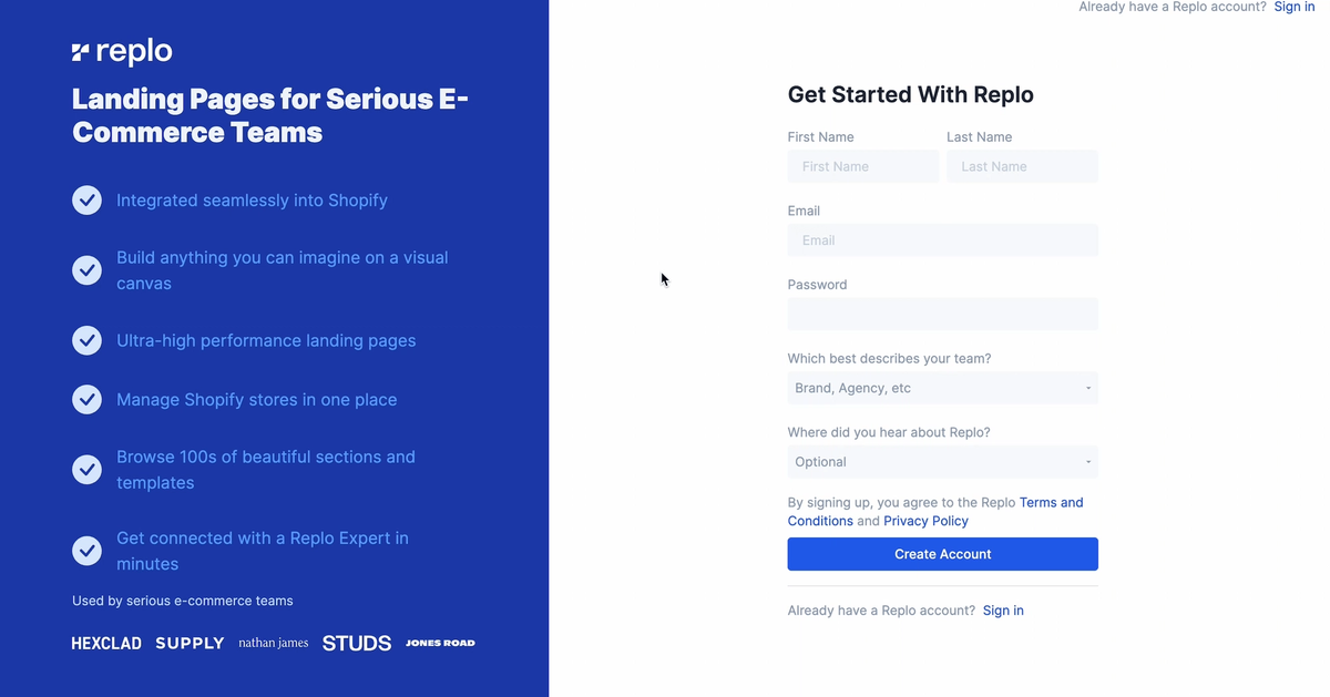 Reprap Ui Replo UI Design Examples - E-commerce UX Patterns | SaaSUI