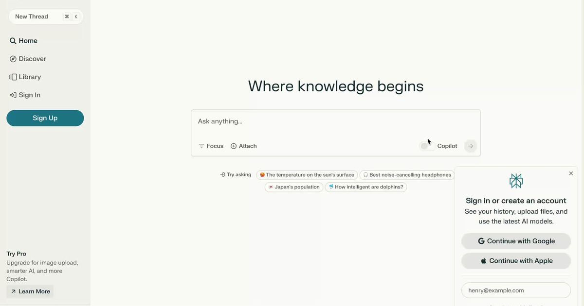 Perplexity.ai UI UX Interface Design | SaaSUI
