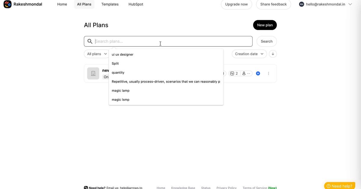 Arrows Table UI Design Example - SaaS UX Pattern | SaaSUI