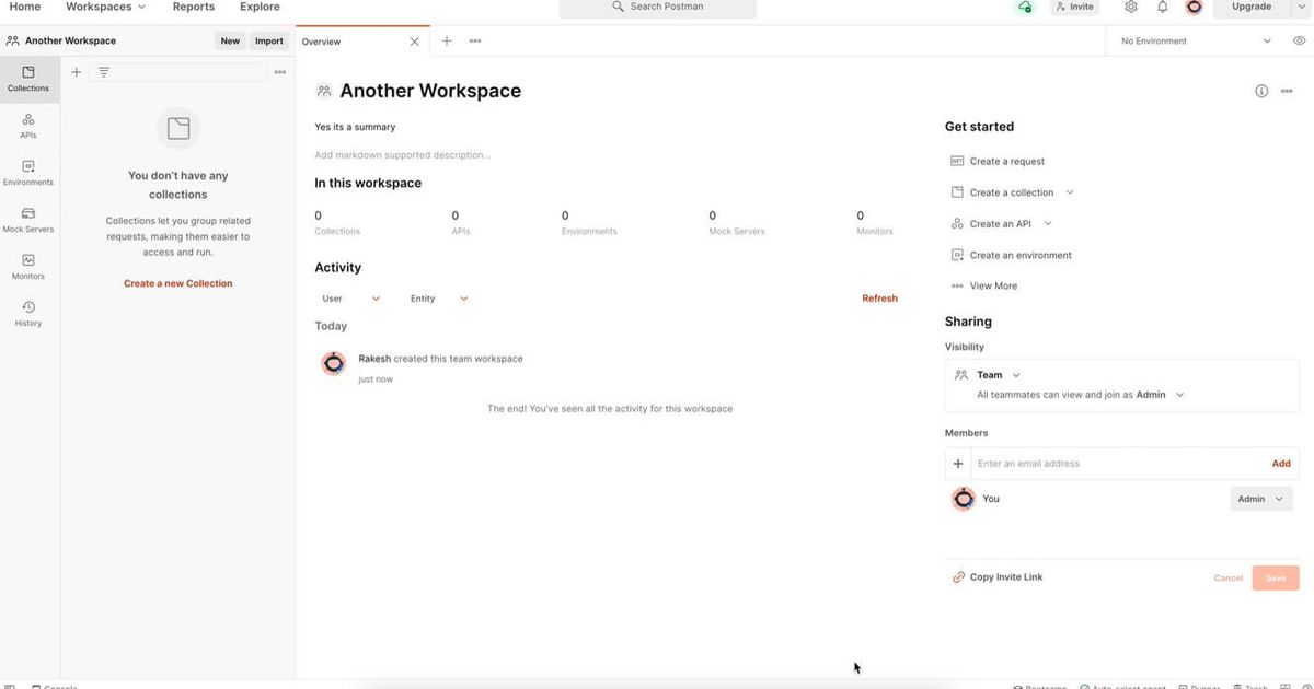 Postman Empty State UI: Real Screenshots | SaaSUI