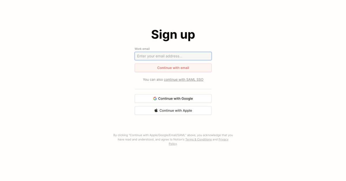 Notions Sign In Notion UI UX Examples & Screenshots | SaaSUI