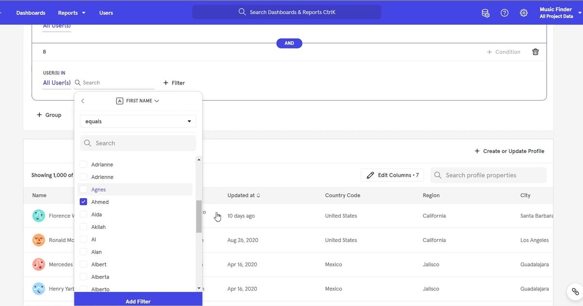 Mixpanel UI Design Examples - Analytics UX Patterns | SaaSUI