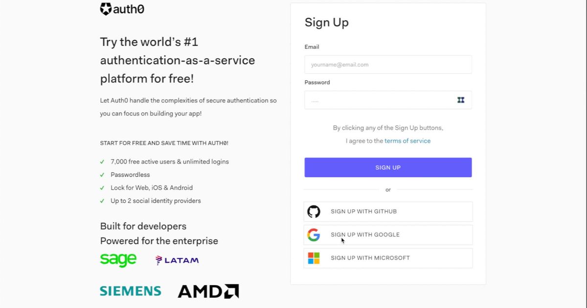 Auth0 UI UX Examples & Screenshots | SaaSUI