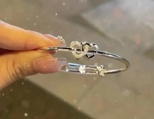 Double Heart Adjustable Bracelet.