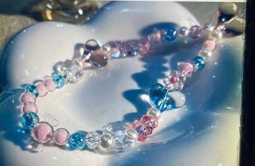 Blue Heart, Love and Teddy bear Lanyard.