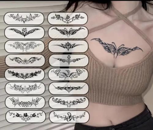 Waist, Belly, Chest and Lower Back Tattoos(16 ro1ls)