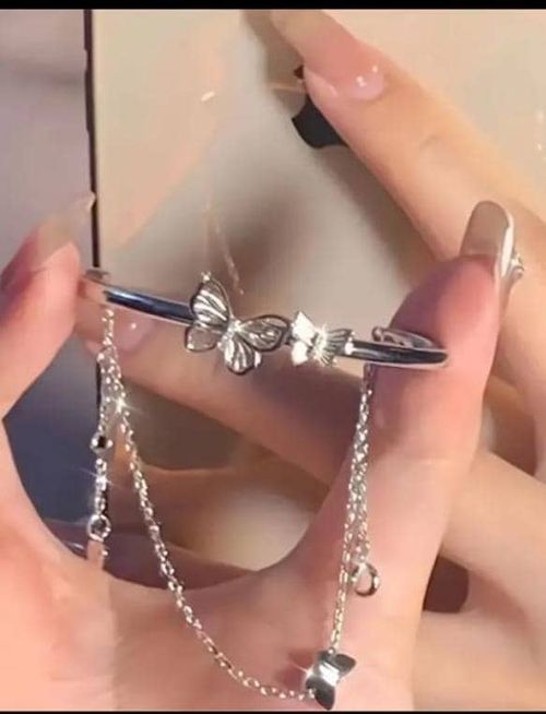 Butterfly and Heart Charm Bracelet.