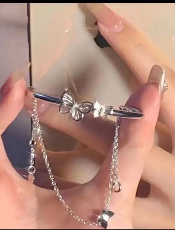 Butterfly and Heart Charm Bracelet.