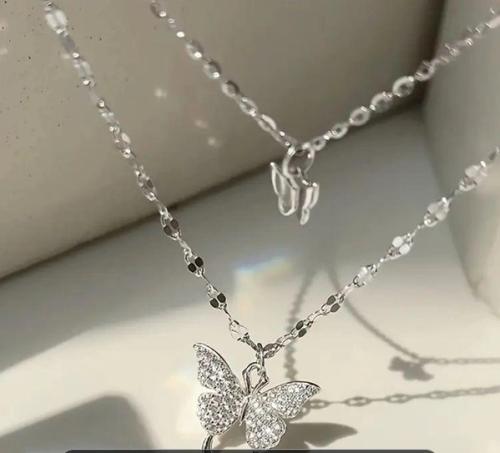 Double layered butterfly necklace.
