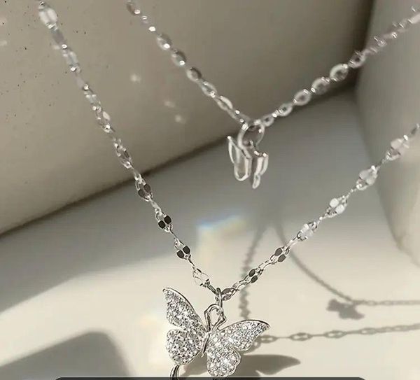 Double layered butterfly necklace.