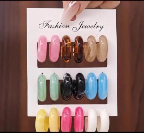 Acrylic Retro Exaggerated Dopamine Earrings. 