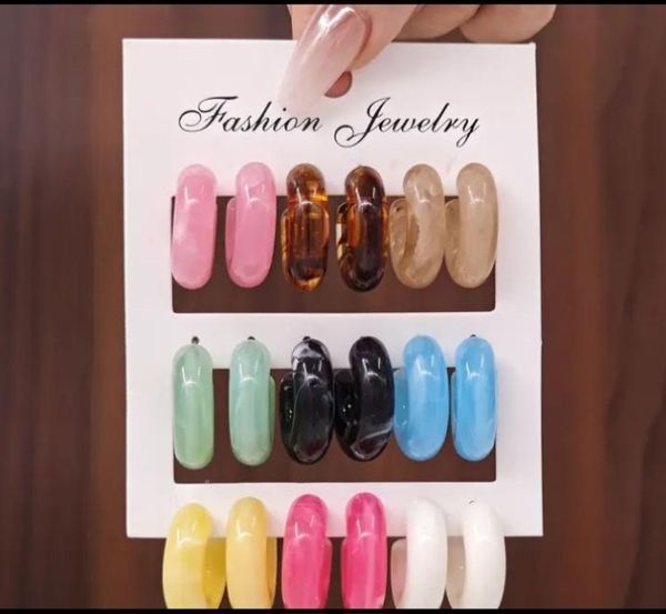 Acrylic Retro Exaggerated Dopamine Earrings. 