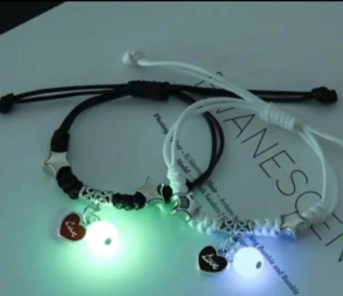 Glow In The Dark Love Charm Bracelet.