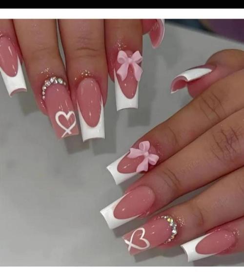 Medium Length Shaped Nails.