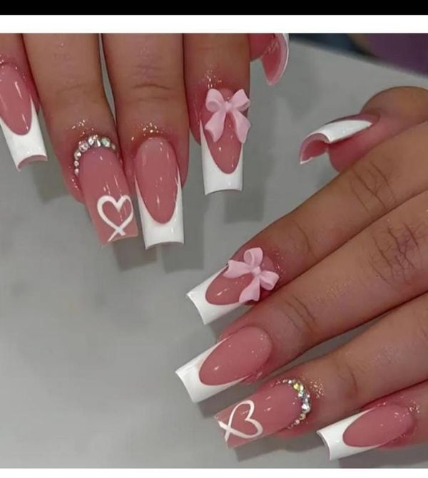 Medium Length Shaped Nails.