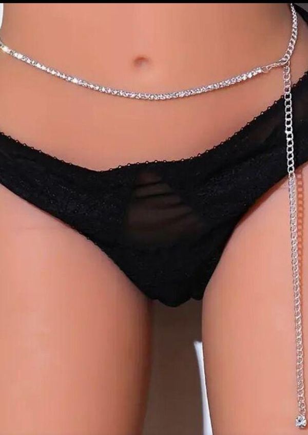 Rhinestone Encrusted Waist Chain.