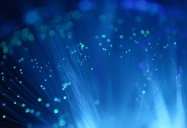 Optical fiber light in blue