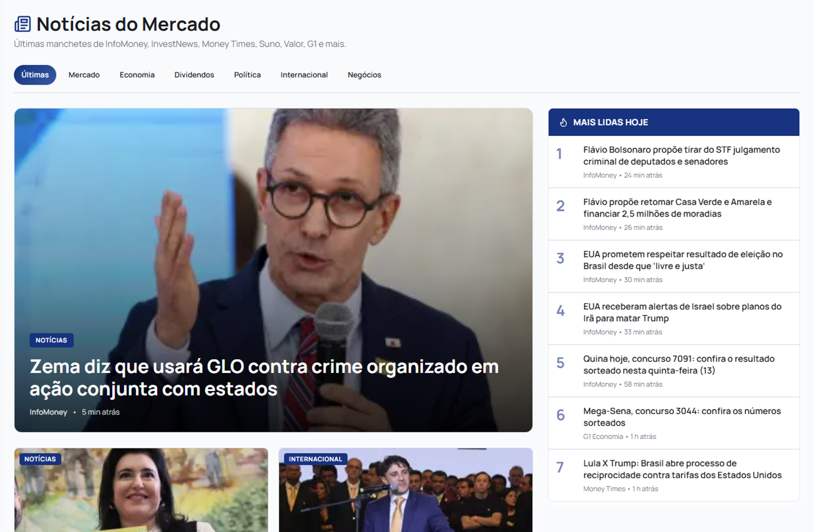 Noticias do mercado 