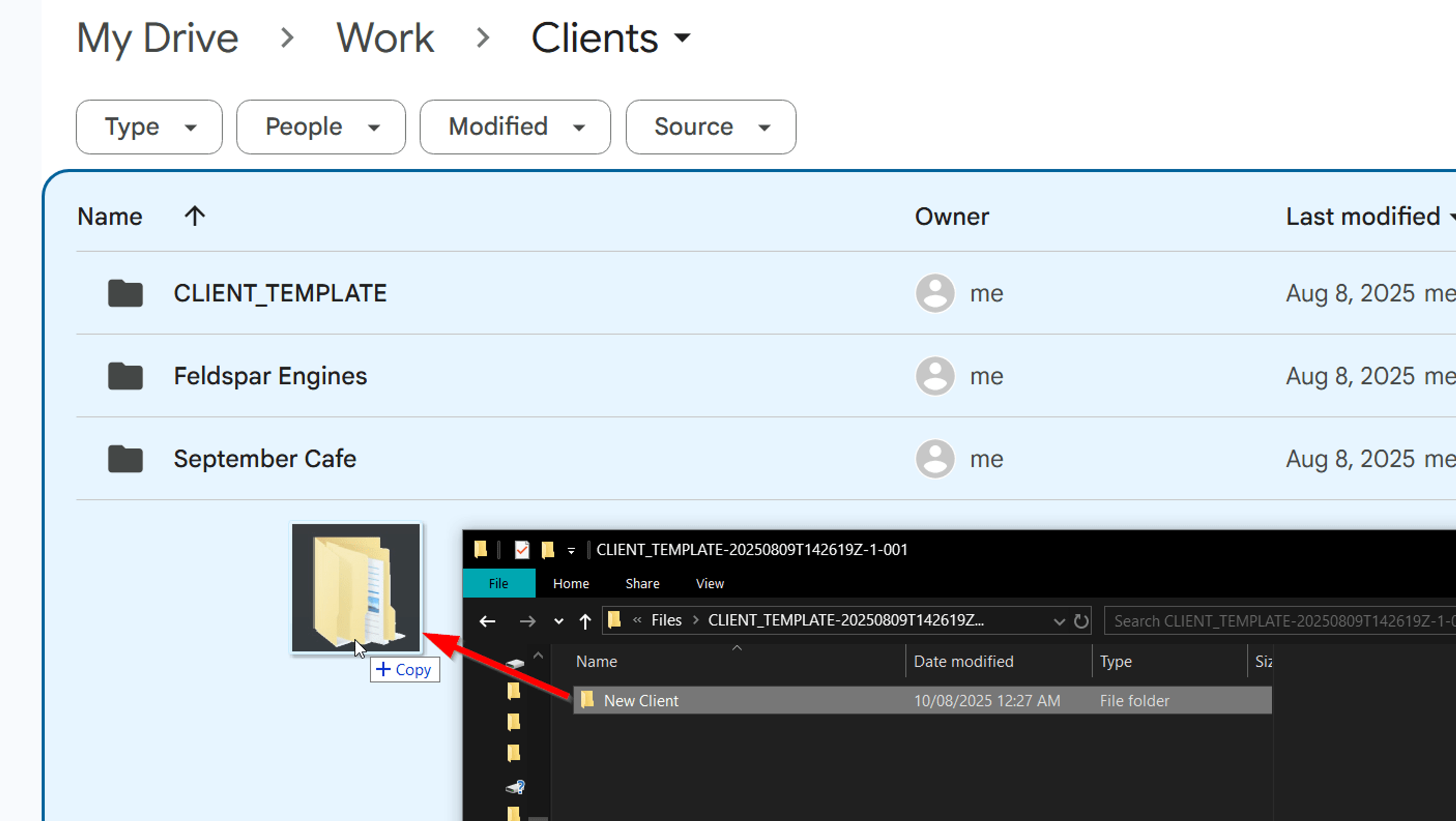 Uploading an extracted folder into Google Drive