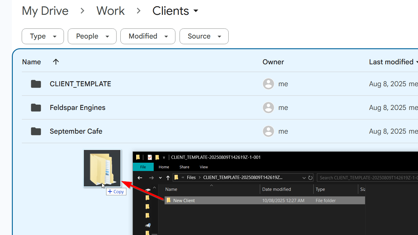 Drag and drop a folder into Google Drive Uploading an extracted folder into Google Drive