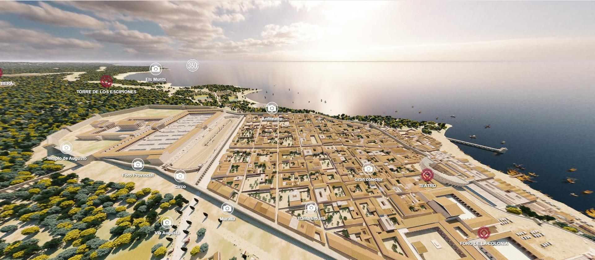 Tour 360º di "Tárraco a través del tiempo": percorso virtuale per visitare in 3D i monumenti Patrimonio dell'Umanità della città di Tarragona. 