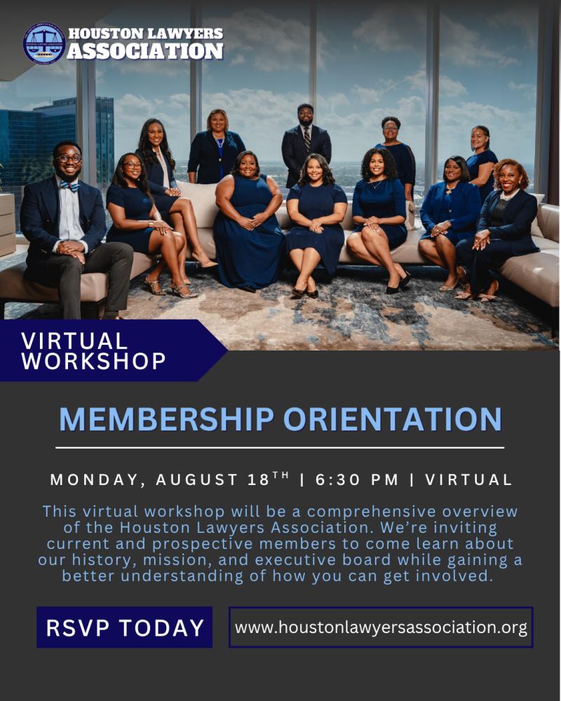 HLA Membership Orientation event flyer