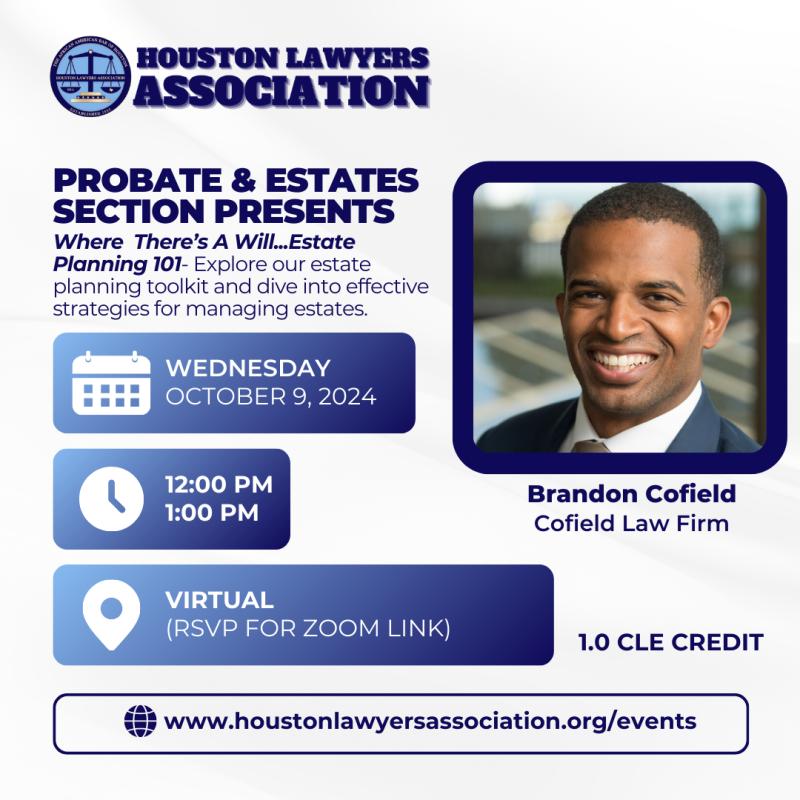 Probate & Estates Section Presents: Where There’s A Will…Estate Planning 101 event flyer