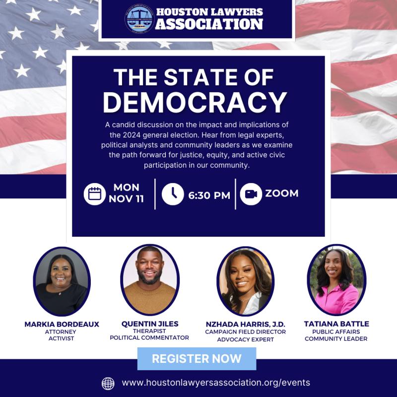 The State of Democracy event flyer