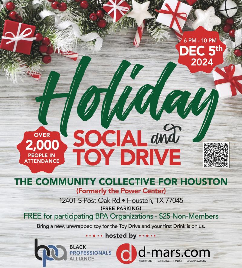 BPA Holiday Social and Toy Drive event flyer