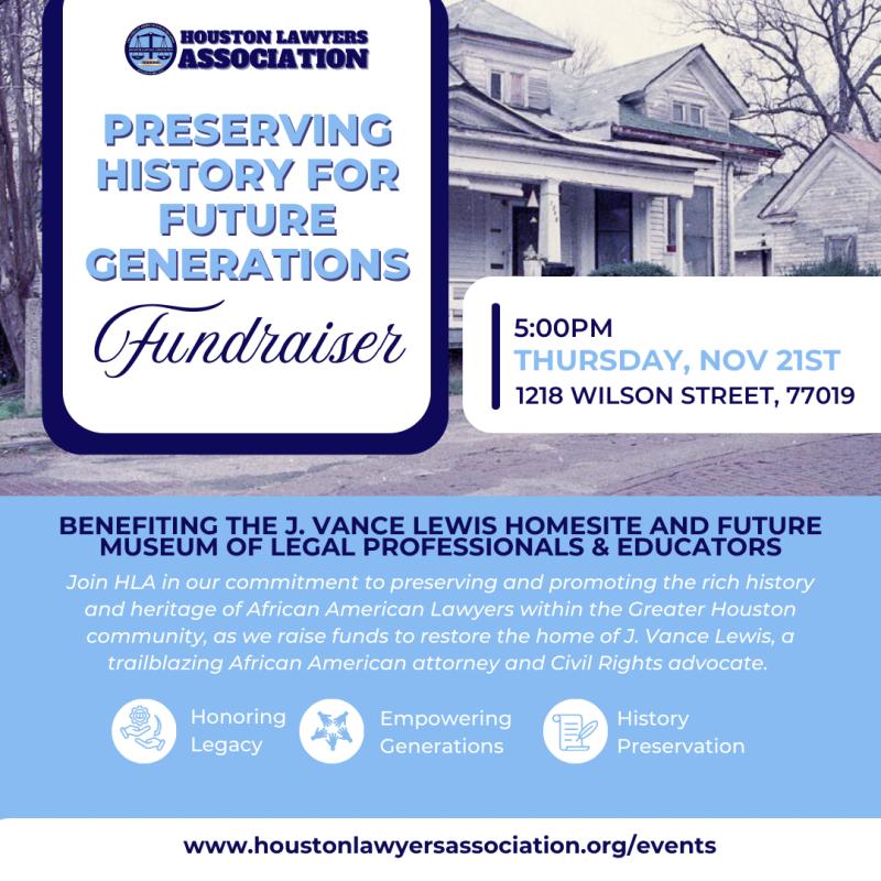 Preserving History for Future Generations Fundraiser event flyer