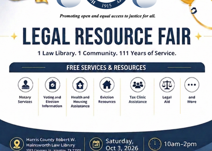 Harris County Legal Resource Fair (Volunteers) event flyer
