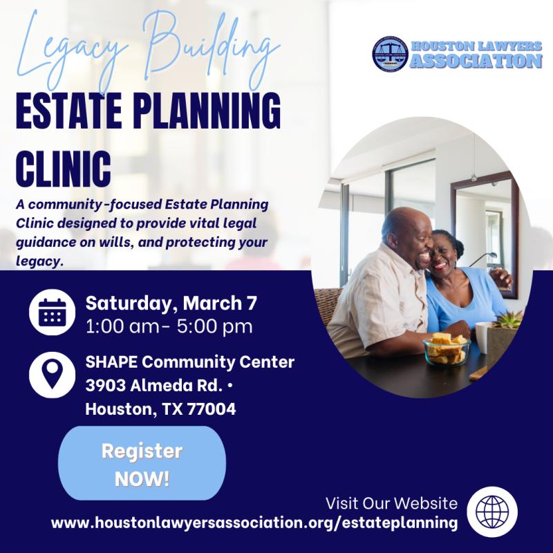 Legacy Building: Estate Planning Clinic event flyer