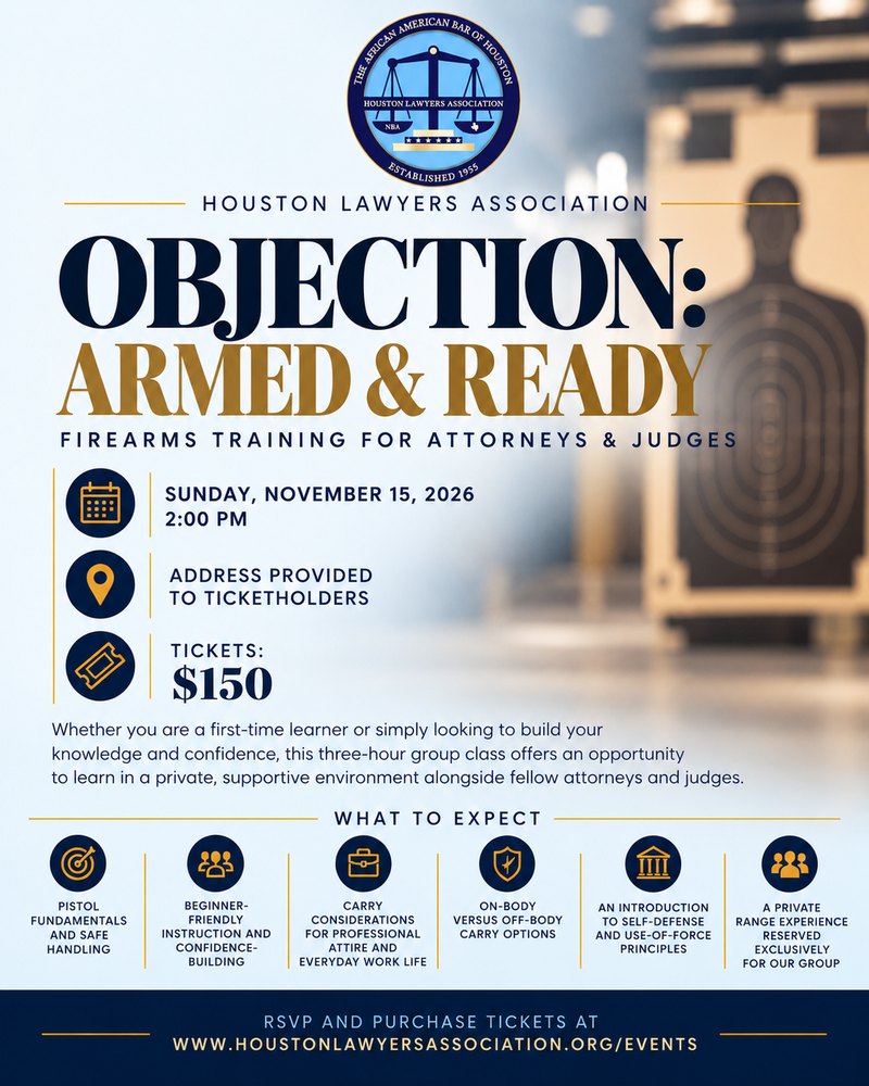 HLA Firearm Training Flyer, including date and time.