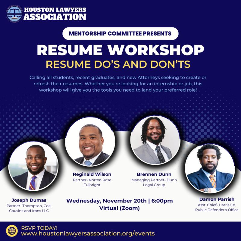 Resume Workshop: Resume Do's and Don'ts event flyer