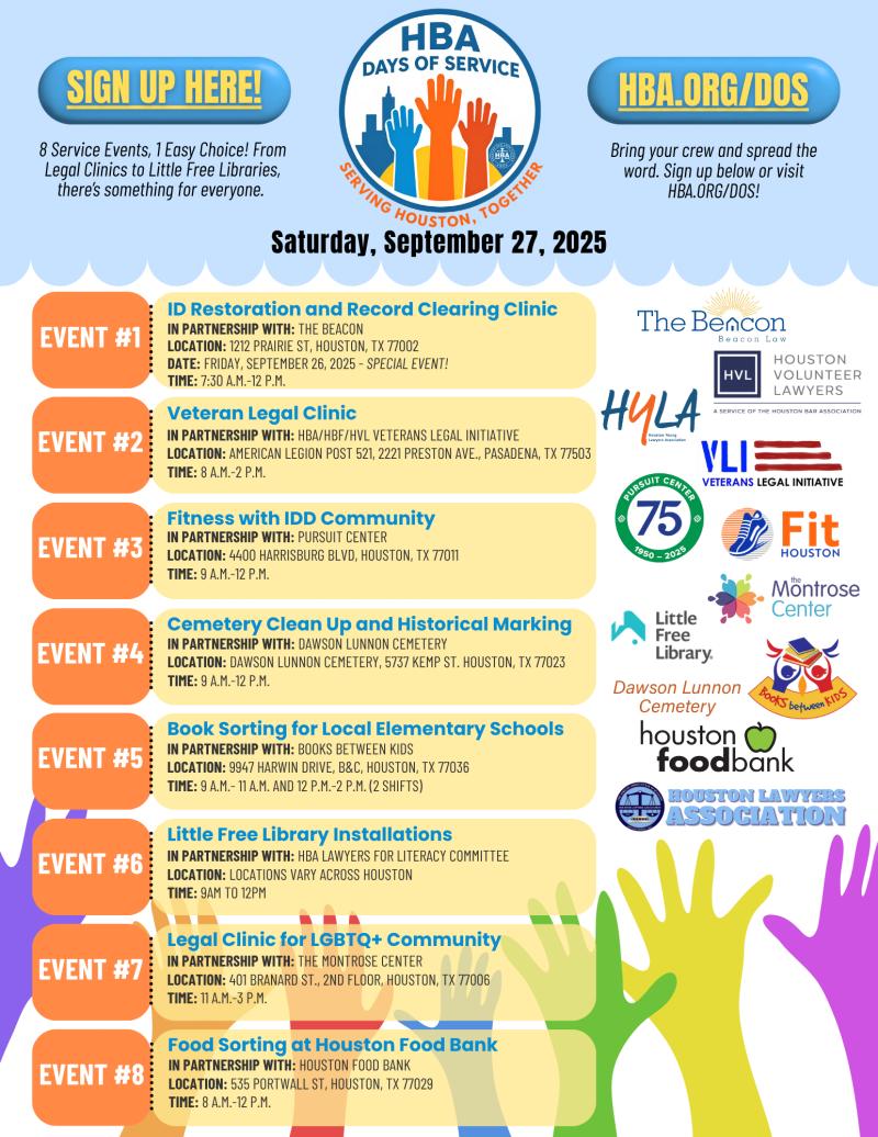 HLA at HBA’s Days of Service event flyer