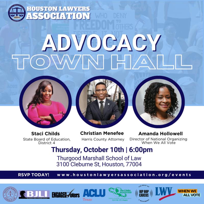 Advocacy Town Hall event flyer