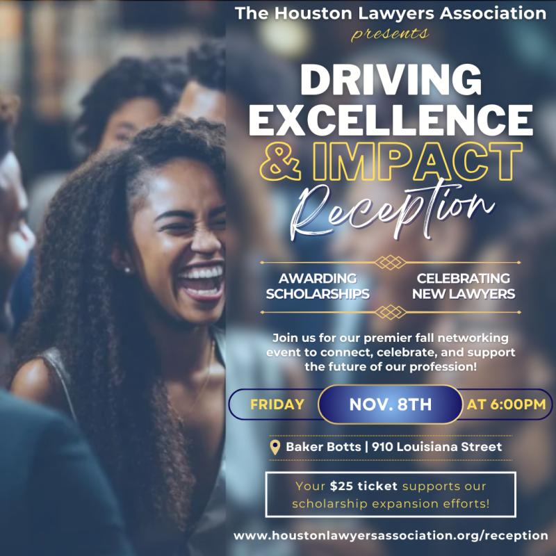 Driving Excellence and Impact Reception event flyer