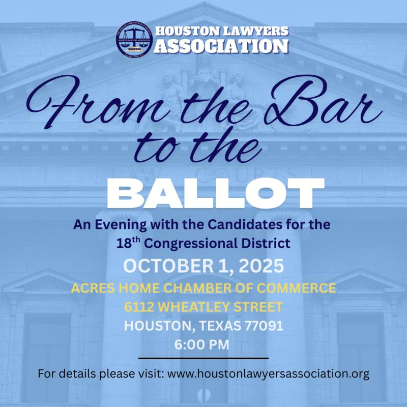 From the Bar to the Ballot event flyer