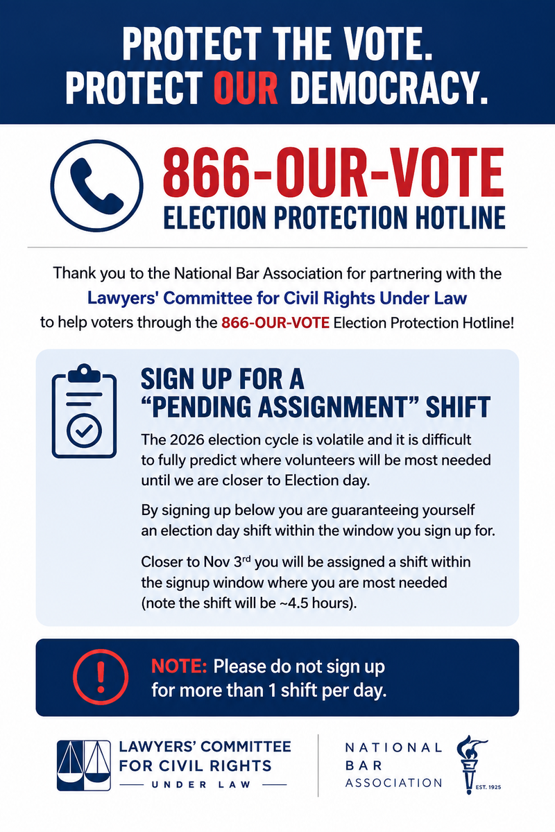 2026 Election Protection Hotline Volunteer event flyer