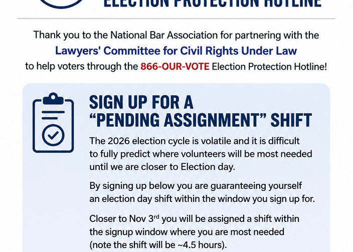 2026 Election Protection Hotline Volunteer event flyer